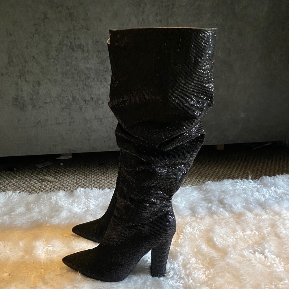 Mid-Calf Boots-Black-Size 9
